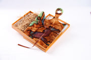 Load image into Gallery viewer, Jeezi Handmade Resin Deli Board, Charcuterie Board, Real Wood Epoxy Resin Cutting Board, Cheese Board, Handle Pizza Board 18
