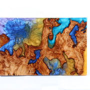 Load image into Gallery viewer, Jeezi Handmade Multipurpose C Table/ End Table, Mobile Sofa Side End Table, Solid Wood Living Room End Table, Resin Art Wall Decor 03