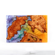 Load image into Gallery viewer, Jeezi Handmade Multipurpose C Table/ End Table, Mobile Sofa Side End Table, Solid Wood Living Room End Table, Resin Art Wall Decor 11