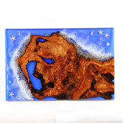 Load image into Gallery viewer, Jeezi Handmade Multipurpose C Table/ End Table, Mobile Sofa Side End Table, Solid Wood Living Room End Table, Resin Art Wall Decor 02