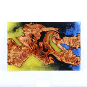 Load image into Gallery viewer, Jeezi Handmade Multipurpose C Table/ End Table, Mobile Sofa Side End Table, Solid Wood Living Room End Table, Resin Art Wall Decor 13