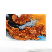 Load image into Gallery viewer, Jeezi Handmade Multipurpose C Table/ End Table, Mobile Sofa Side End Table, Solid Wood Living Room End Table, Resin Art Wall Decor 12