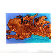 Load image into Gallery viewer, Jeezi Handmade Multipurpose C Table/ End Table, Mobile Sofa Side End Table, Solid Wood Living Room End Table, Resin Art Wall Decor 06