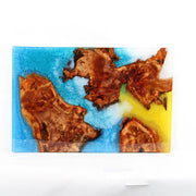 Load image into Gallery viewer, Jeezi Handmade Multipurpose C Table/ End Table, Mobile Sofa Side End Table, Solid Wood Living Room End Table, Resin Art Wall Decor 05