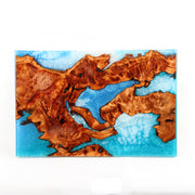 Load image into Gallery viewer, Jeezi Handmade Multipurpose C Table/ End Table, Mobile Sofa Side End Table, Solid Wood Living Room End Table, Resin Art Wall Decor 19