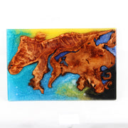 Load image into Gallery viewer, Jeezi Handmade Multipurpose C Table/ End Table, Mobile Sofa Side End Table, Solid Wood Living Room End Table, Resin Art Wall Decor 24