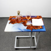 Load image into Gallery viewer, Jeezi Handmade Multipurpose C Table/ End Table, Mobile Sofa Side End Table, Solid Wood Living Room End Table, Resin Art Wall Decor 28