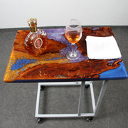 Load image into Gallery viewer, Jeezi Handmade Multipurpose C Table/ End Table, Mobile Sofa Side End Table, Solid Wood Living Room End Table, Resin Art Wall Decor 26