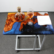 Load image into Gallery viewer, Jeezi Handmade Multipurpose C Table/ End Table, Mobile Sofa Side End Table, Solid Wood Living Room End Table, Resin Art Wall Decor 23