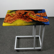 Load image into Gallery viewer, Jeezi Handmade Multipurpose C Table/ End Table, Mobile Sofa Side End Table, Solid Wood Living Room End Table, Resin Art Wall Decor 13