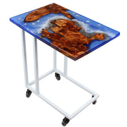 Load image into Gallery viewer, Jeezi Handmade Multipurpose C Table/ End Table, Mobile Sofa Side End Table, Solid Wood Living Room End Table, Resin Art Wall Decor 16