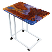 Load image into Gallery viewer, Jeezi Handmade Multipurpose C Table/ End Table, Mobile Sofa Side End Table, Solid Wood Living Room End Table, Resin Art Wall Decor 26