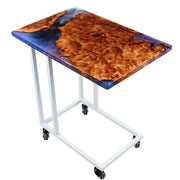 Load image into Gallery viewer, Jeezi Handmade Multipurpose C Table/ End Table, Mobile Sofa Side End Table, Solid Wood Living Room End Table, Resin Art Wall Decor 27