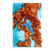 Load image into Gallery viewer, Jeezi Handmade Multipurpose C Table/ End Table, Mobile Sofa Side End Table, Solid Wood Living Room End Table, Resin Art Wall Decor 19