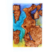 Load image into Gallery viewer, Jeezi Handmade Multipurpose C Table/ End Table, Mobile Sofa Side End Table, Solid Wood Living Room End Table, Resin Art Wall Decor 25