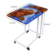 Load image into Gallery viewer, Jeezi Handmade Multipurpose C Table/ End Table, Mobile Sofa Side End Table, Solid Wood Living Room End Table, Resin Art Wall Decor 16