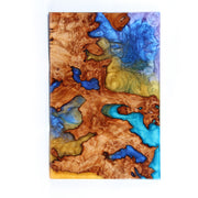 Load image into Gallery viewer, Jeezi Handmade Multipurpose C Table/ End Table, Mobile Sofa Side End Table, Solid Wood Living Room End Table, Resin Art Wall Decor 03