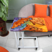 Load image into Gallery viewer, Jeezi Handmade Multipurpose C Table/ End Table, Mobile Sofa Side End Table, Solid Wood Living Room End Table, Resin Art Wall Decor 11