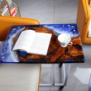 Load image into Gallery viewer, Jeezi Handmade Multipurpose C Table/ End Table, Mobile Sofa Side End Table, Solid Wood Living Room End Table, Resin Art Wall Decor 02