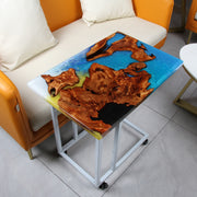 Load image into Gallery viewer, Jeezi Handmade Multipurpose C Table/ End Table, Mobile Sofa Side End Table, Solid Wood Living Room End Table, Resin Art Wall Decor 07