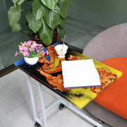 Load image into Gallery viewer, Jeezi Handmade Multipurpose C Table/ End Table, Mobile Sofa Side End Table, Solid Wood Living Room End Table, Resin Art Wall Decor 13