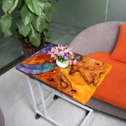 Load image into Gallery viewer, Jeezi Handmade Multipurpose C Table/ End Table, Mobile Sofa Side End Table, Solid Wood Living Room End Table, Resin Art Wall Decor 11