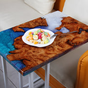 Load image into Gallery viewer, Jeezi Handmade Multipurpose C Table/ End Table, Mobile Sofa Side End Table, Solid Wood Living Room End Table, Resin Art Wall Decor 04