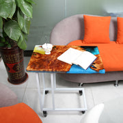 Load image into Gallery viewer, Jeezi Handmade Multipurpose C Table/ End Table, Mobile Sofa Side End Table, Solid Wood Living Room End Table, Resin Art Wall Decor 18