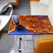 Load image into Gallery viewer, Jeezi Handmade Multipurpose C Table/ End Table, Mobile Sofa Side End Table, Solid Wood Living Room End Table, Resin Art Wall Decor 27