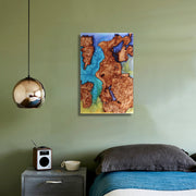 Load image into Gallery viewer, Jeezi Handmade Multipurpose C Table/ End Table, Mobile Sofa Side End Table, Solid Wood Living Room End Table, Resin Art Wall Decor 25