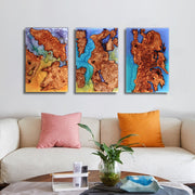 Load image into Gallery viewer, Jeezi Handmade Multipurpose C Table/ End Table, Mobile Sofa Side End Table, Solid Wood Living Room End Table, Resin Art Wall Decor 25