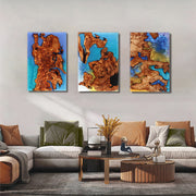 Load image into Gallery viewer, Jeezi Handmade Multipurpose C Table/ End Table, Mobile Sofa Side End Table, Solid Wood Living Room End Table, Resin Art Wall Decor 07