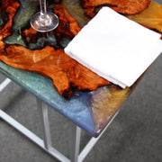 Load image into Gallery viewer, Jeezi Handmade Multipurpose C Table/ End Table, Mobile Sofa Side End Table, Solid Wood Living Room End Table, Resin Art Wall Decor 14