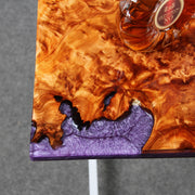 Load image into Gallery viewer, Jeezi Handmade Multipurpose C Table/ End Table, Mobile Sofa Side End Table, Solid Wood Living Room End Table, Resin Art Wall Decor 27