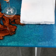 Load image into Gallery viewer, Jeezi Handmade Multipurpose C Table/ End Table, Mobile Sofa Side End Table, Solid Wood Living Room End Table, Resin Art Wall Decor 07