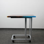 Load image into Gallery viewer, Jeezi Handmade Multipurpose C Table/ End Table, Mobile Sofa Side End Table, Solid Wood Living Room End Table, Resin Art Wall Decor 07