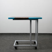 Load image into Gallery viewer, Jeezi Handmade Multipurpose C Table/ End Table, Mobile Sofa Side End Table, Solid Wood Living Room End Table, Resin Art Wall Decor 19