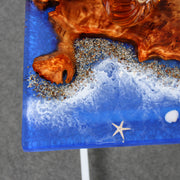 Load image into Gallery viewer, Jeezi Handmade Multipurpose C Table/ End Table, Mobile Sofa Side End Table, Solid Wood Living Room End Table, Resin Art Wall Decor 16