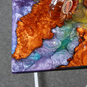 Load image into Gallery viewer, Jeezi Handmade Multipurpose C Table/ End Table, Mobile Sofa Side End Table, Solid Wood Living Room End Table, Resin Art Wall Decor 11