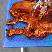 Load image into Gallery viewer, Jeezi Handmade Multipurpose C Table/ End Table, Mobile Sofa Side End Table, Solid Wood Living Room End Table, Resin Art Wall Decor 06