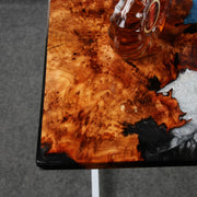 Load image into Gallery viewer, Jeezi Handmade Multipurpose C Table/ End Table, Mobile Sofa Side End Table, Solid Wood Living Room End Table, Resin Art Wall Decor 09