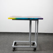 Load image into Gallery viewer, Jeezi Handmade Multipurpose C Table/ End Table, Mobile Sofa Side End Table, Solid Wood Living Room End Table, Resin Art Wall Decor 22