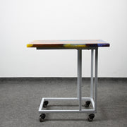 Load image into Gallery viewer, Jeezi Handmade Multipurpose C Table/ End Table, Mobile Sofa Side End Table, Solid Wood Living Room End Table, Resin Art Wall Decor 25