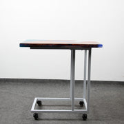 Load image into Gallery viewer, Jeezi Handmade Multipurpose C Table/ End Table, Mobile Sofa Side End Table, Solid Wood Living Room End Table, Resin Art Wall Decor 04