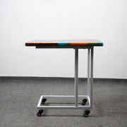 Load image into Gallery viewer, Jeezi Handmade Multipurpose C Table/ End Table, Mobile Sofa Side End Table, Solid Wood Living Room End Table, Resin Art Wall Decor 17