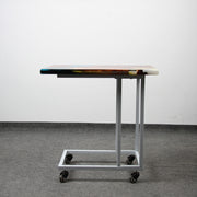 Load image into Gallery viewer, Jeezi Handmade Multipurpose C Table/ End Table, Mobile Sofa Side End Table, Solid Wood Living Room End Table, Resin Art Wall Decor 18