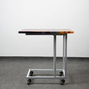 Load image into Gallery viewer, Jeezi Handmade Multipurpose C Table/ End Table, Mobile Sofa Side End Table, Solid Wood Living Room End Table, Resin Art Wall Decor 03