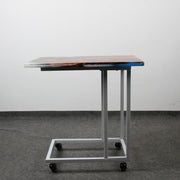 Load image into Gallery viewer, Jeezi Handmade Multipurpose C Table/ End Table, Mobile Sofa Side End Table, Solid Wood Living Room End Table, Resin Art Wall Decor 12