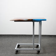 Load image into Gallery viewer, Jeezi Handmade Multipurpose C Table/ End Table, Mobile Sofa Side End Table, Solid Wood Living Room End Table, Resin Art Wall Decor 15