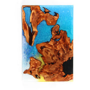 Load image into Gallery viewer, Jeezi Handmade Multipurpose C Table/ End Table, Mobile Sofa Side End Table, Solid Wood Living Room End Table, Resin Art Wall Decor 07